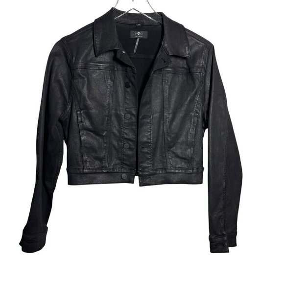 7 For All Mankind  Coated Trucker Jacket - Picture 8 of 8